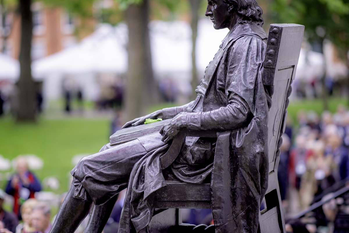 Harvard Alumni Entrepreneurs - Image of John Harvard statue at Commencement
